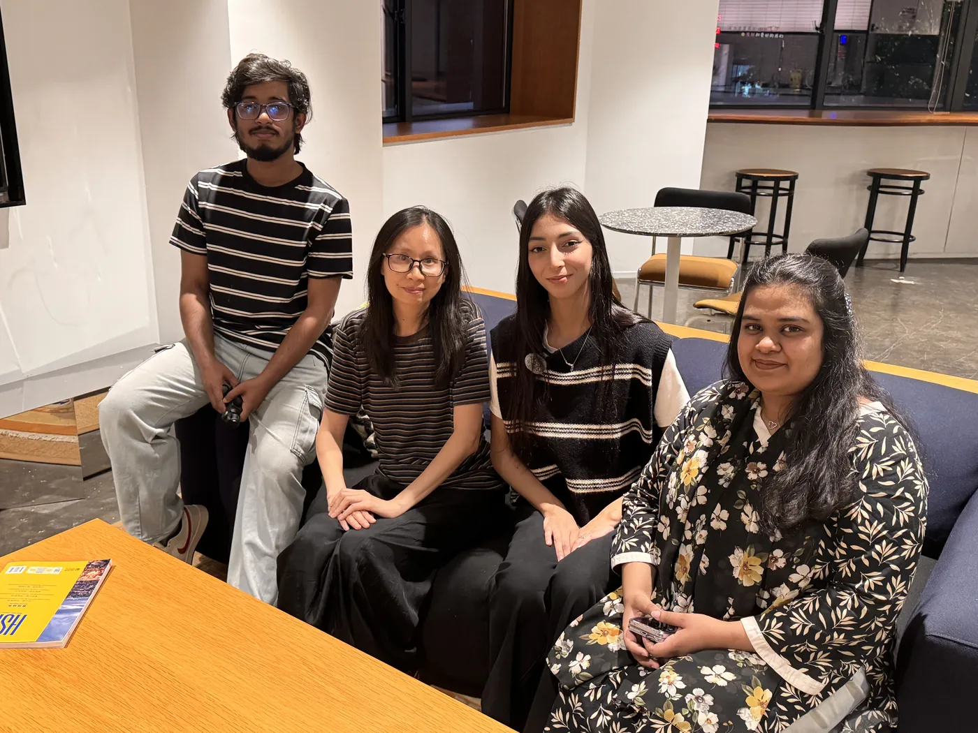 International students at the campus lounge